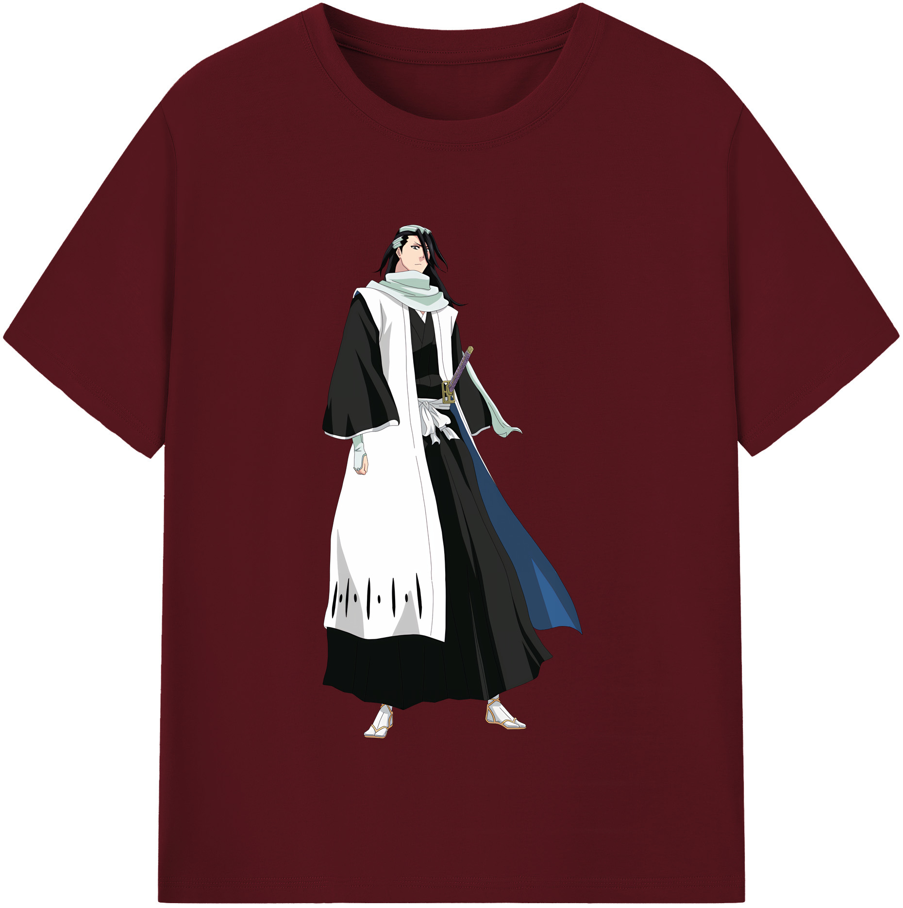 （画像用） ブリーチ くちき びゃくや BLEACH Kuchiki Byakuya 綿100％半袖Tシャツ（フロントプリント）